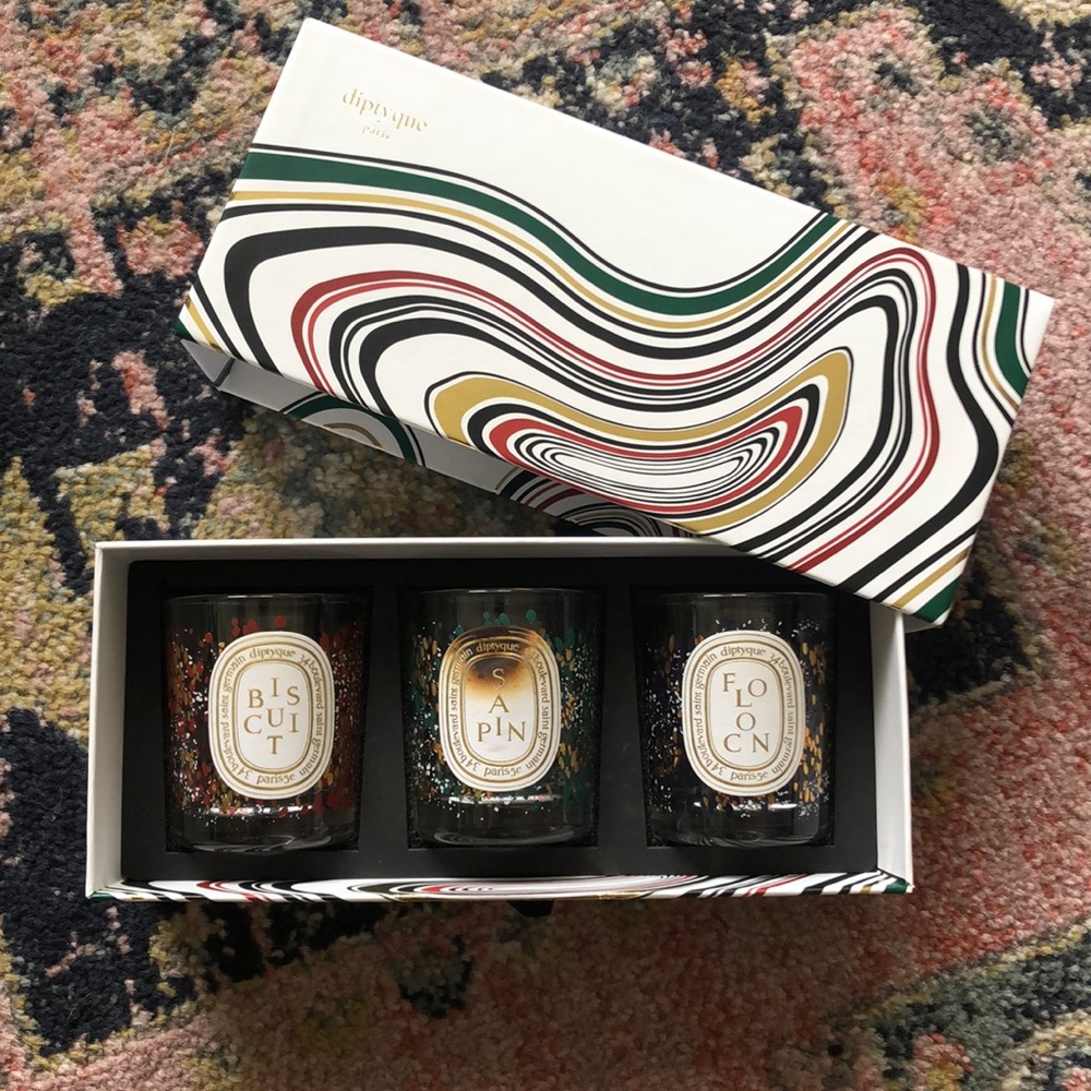 Diptyque Paris Holiday 2021 Trio Candle Empty Jar Glass Vessel Mini Decor Holder